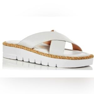 Stuart Weitzman Cream Cross-Strap Sandals